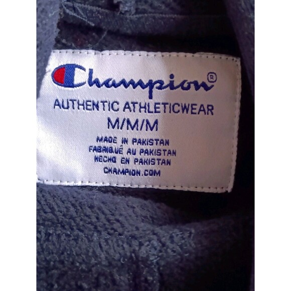 Champion Hoodie Men’s Medium Embroidered Reverse Weave Blue Long Sleeve - Picture 5 of 8